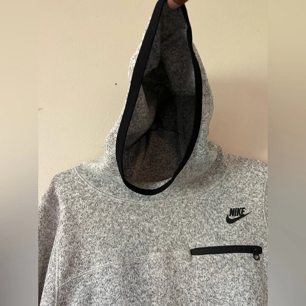 Nike Women's Sportswear Summit Hoodie Medium light gray black trim athlesure - Picture 7 of 11
